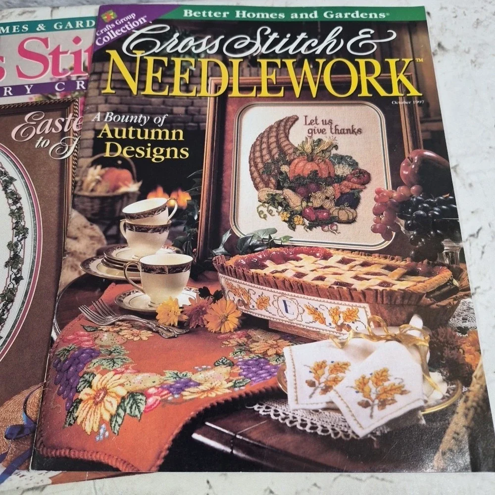 Vintage Cross Stitch‎ And Needlework Magazines Pattern Books Lot Of 8
